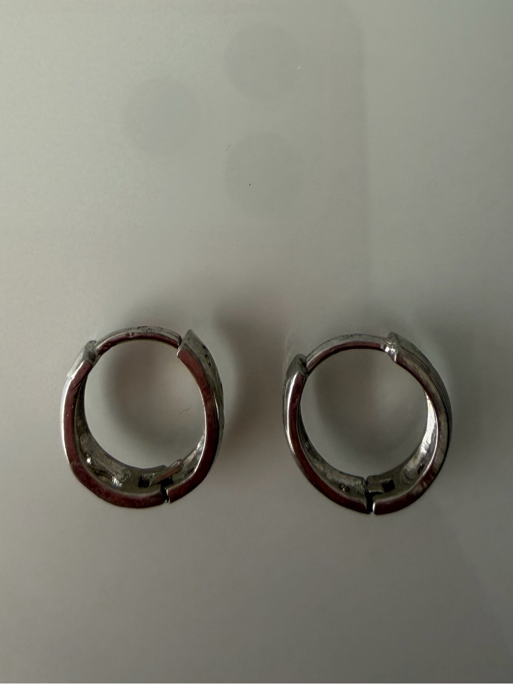 Silver Hoop Huggie Earrings